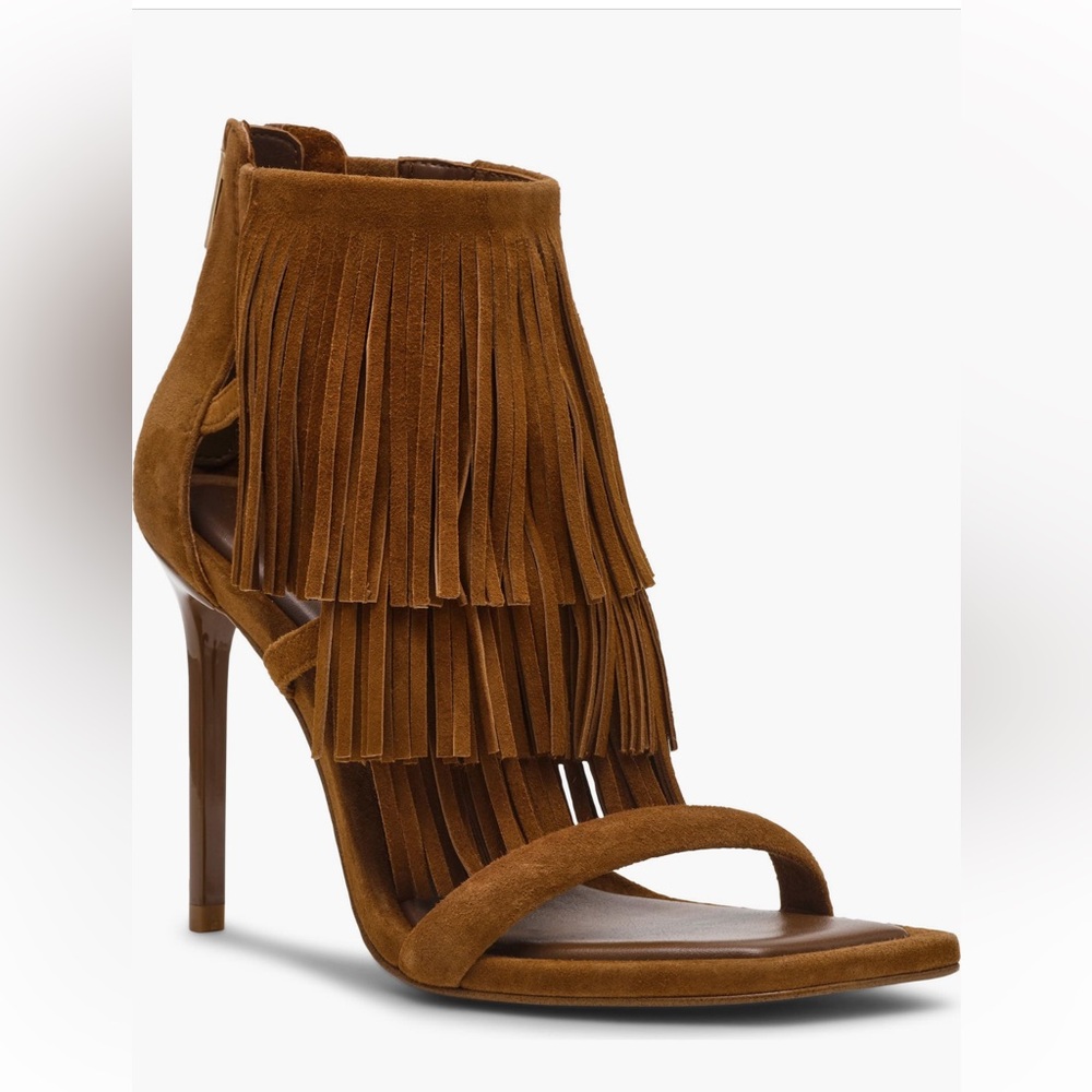 Steve Madden Tan Fringed Heels-New